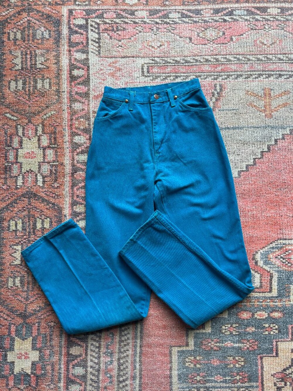 Vintage 1980s Wrangler Teal Jeans - Rare!